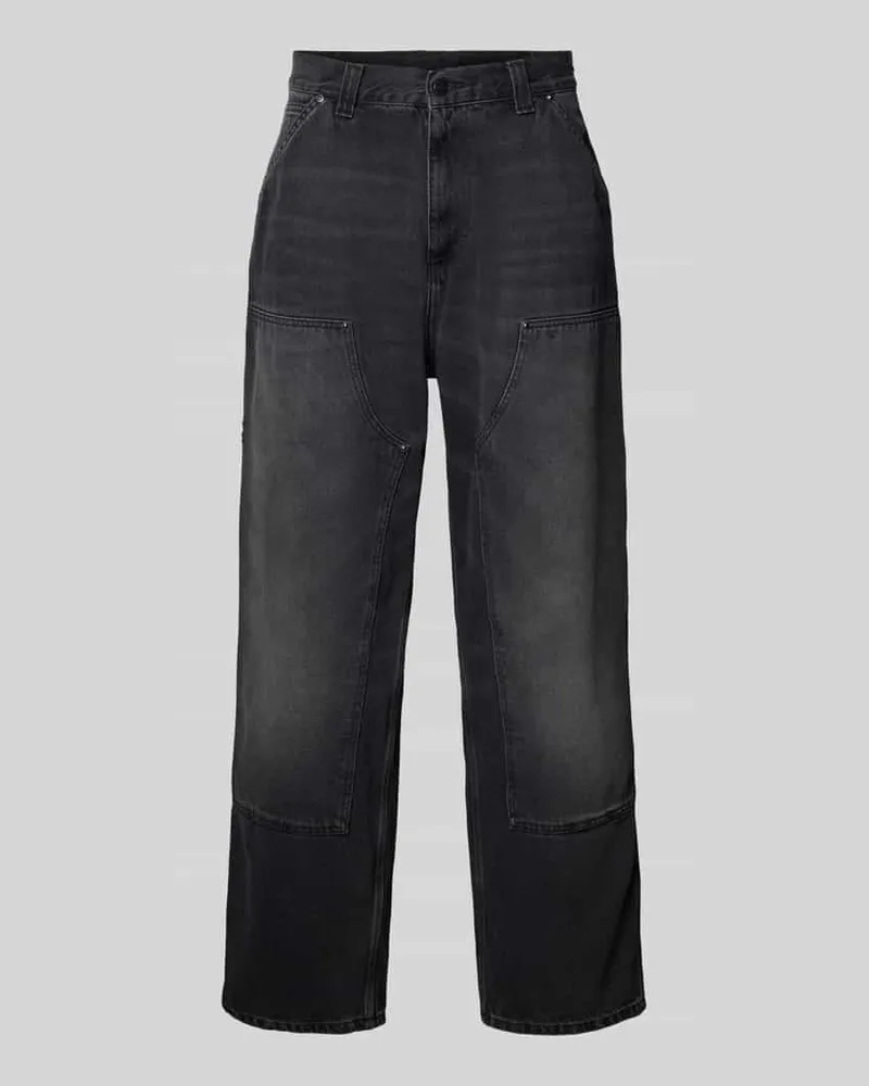 Carhartt WIP Wide Fit Jeans Logo-Patch Modell 'Grind Black