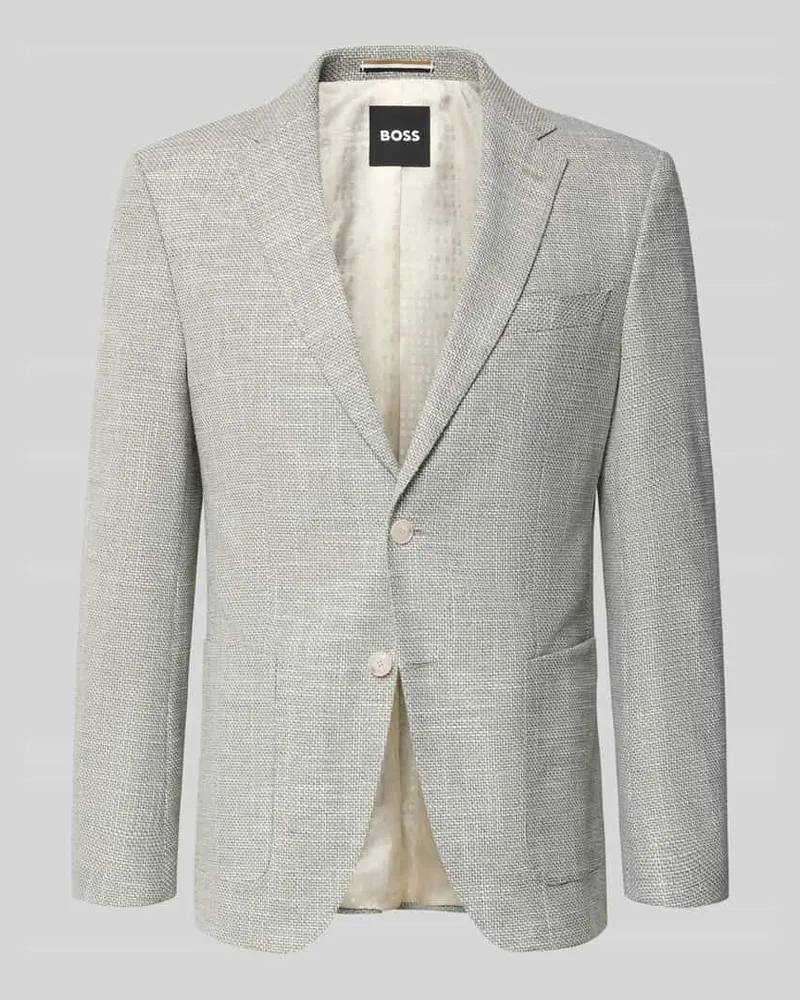 HUGO BOSS Regular Fit Sakko aus Baumwoll-Viskose-Mix mit Leinen-Anteil Modell 'HUTSON Mint