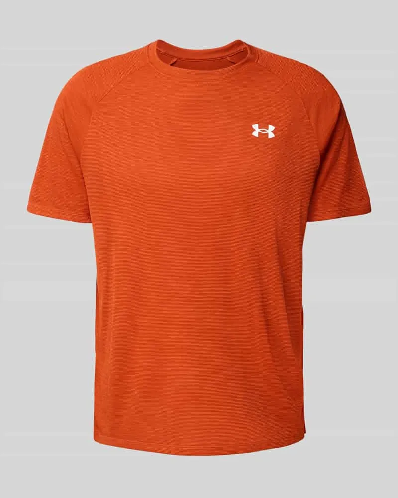 Under Armour T-Shirt mit Label-Print Hellrot