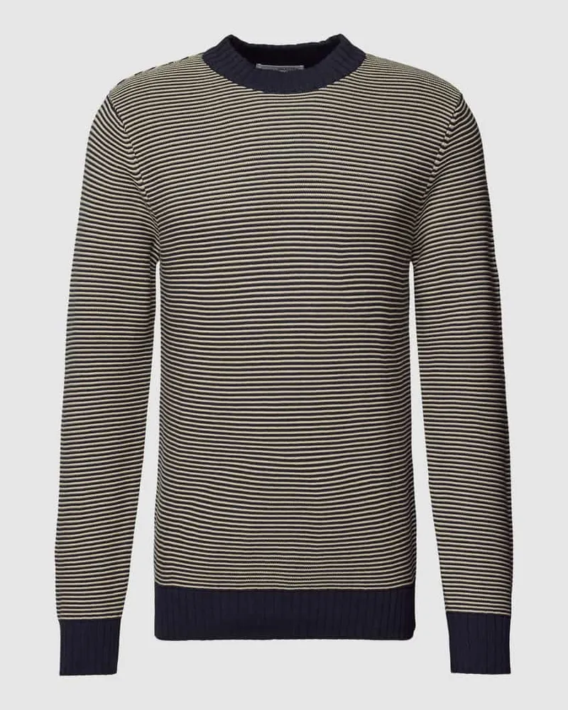 Selected Homme Strickpullover mit Streifenmuster Modell 'ROBERT Marine