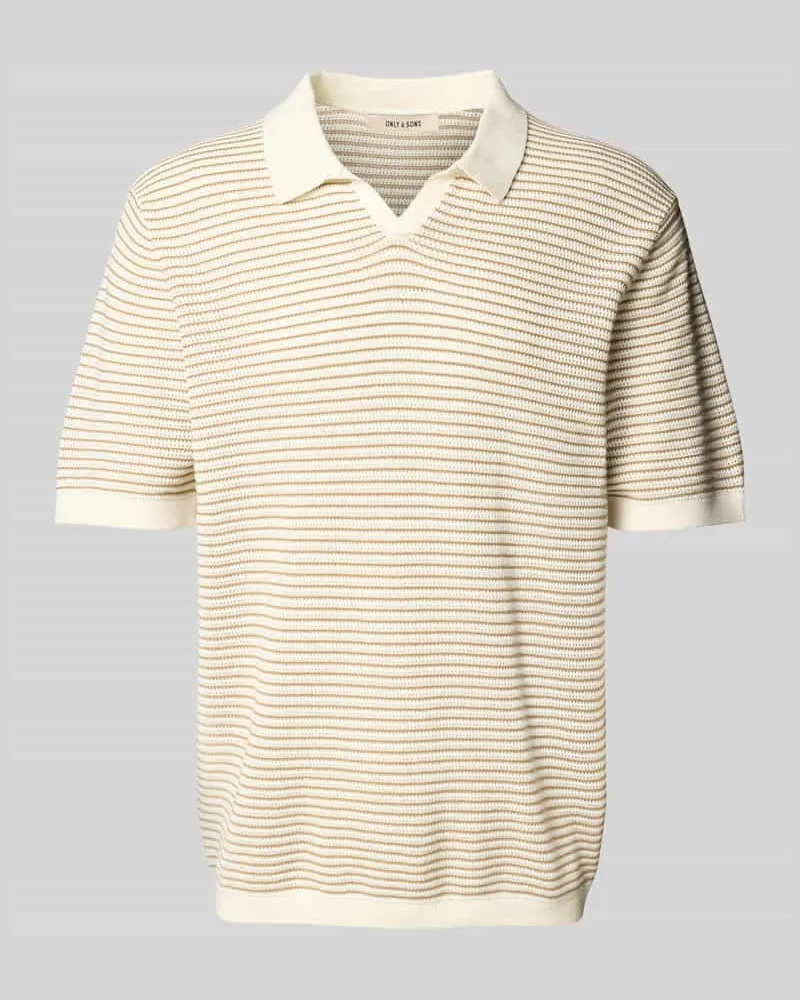 Only & Sons Poloshirt mit gerippten Abschlüssen Modell 'KIAN Beige