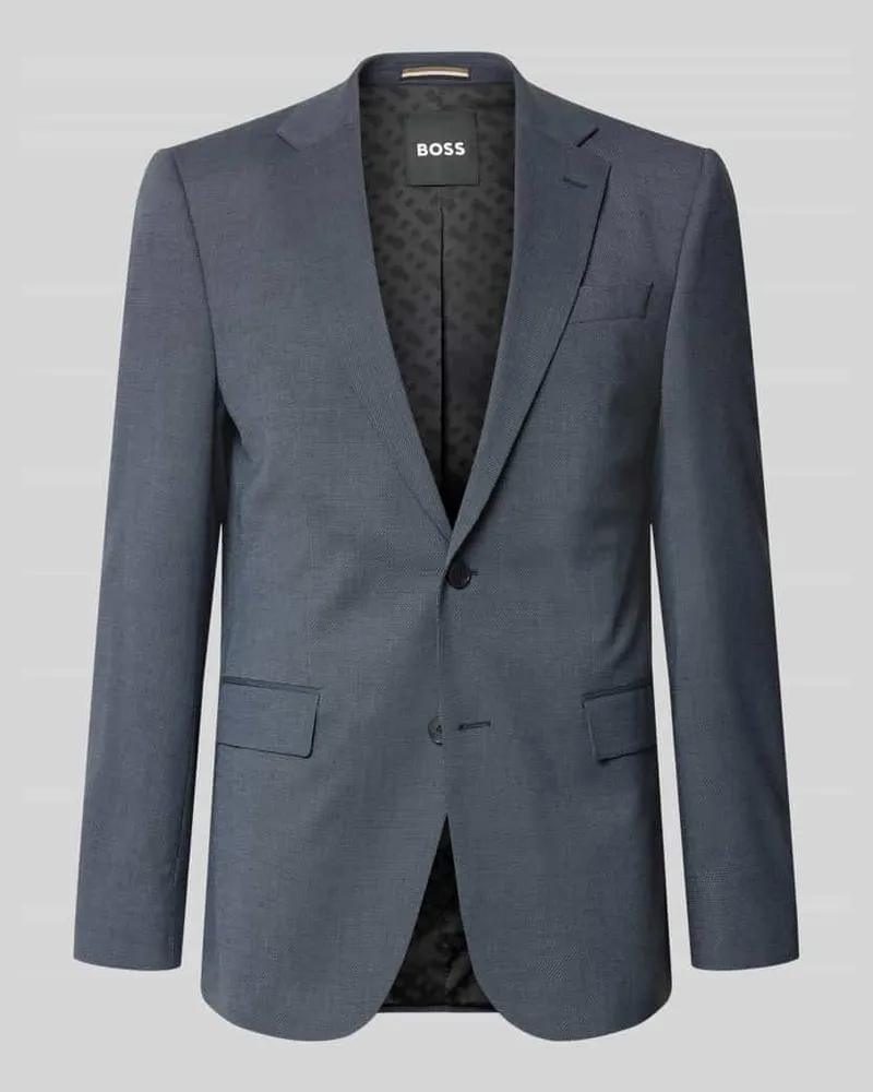 HUGO BOSS Regular Fit Sakko mit Schurwoll-Anteil Modell 'Jasper Blau