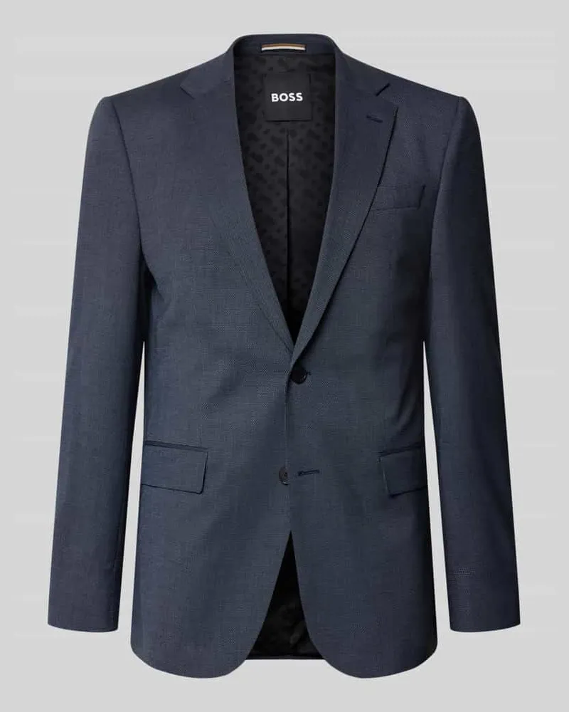 HUGO BOSS Regular Fit Sakko mit Schurwoll-Anteil Modell 'Jasper Blau