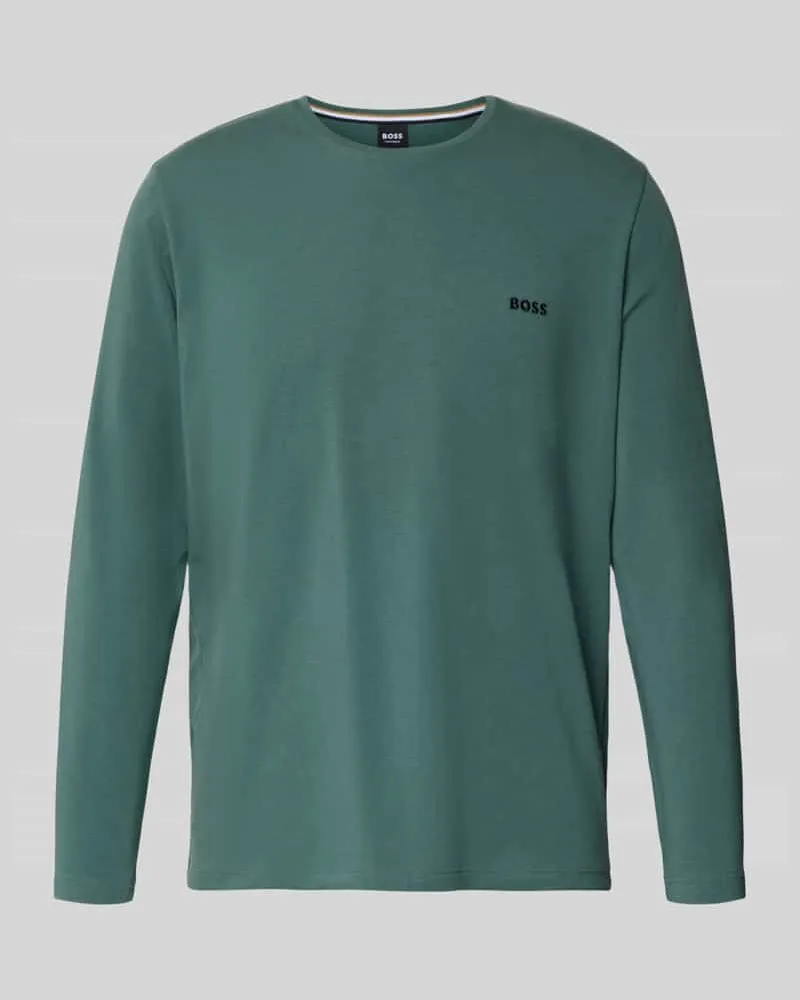 HUGO BOSS Regular Fit Langarmshirt aus Baumwoll-Mix Modell 'MIX&MATCH Petrol