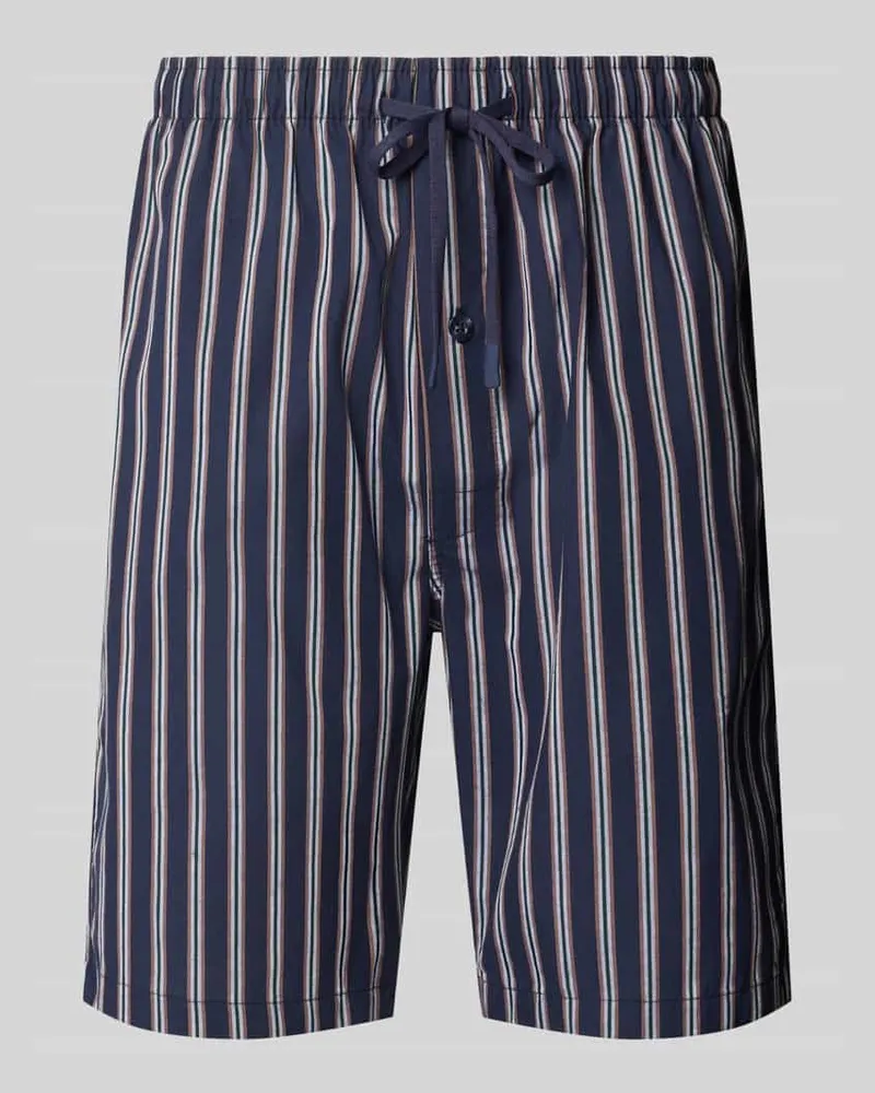 Bugatti Pyjama-Shorts mit elastischem Bund und Tunnelzug Marine