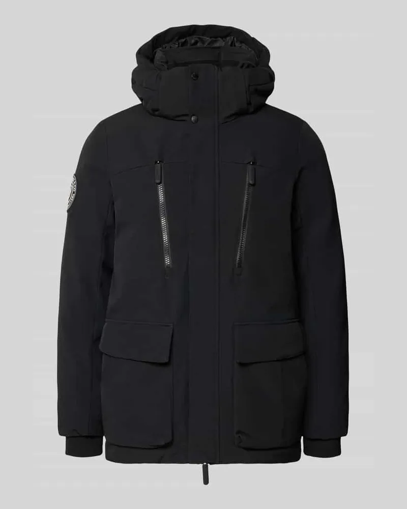 Superdry. Regular Fit Parka mit Pattentaschen Black