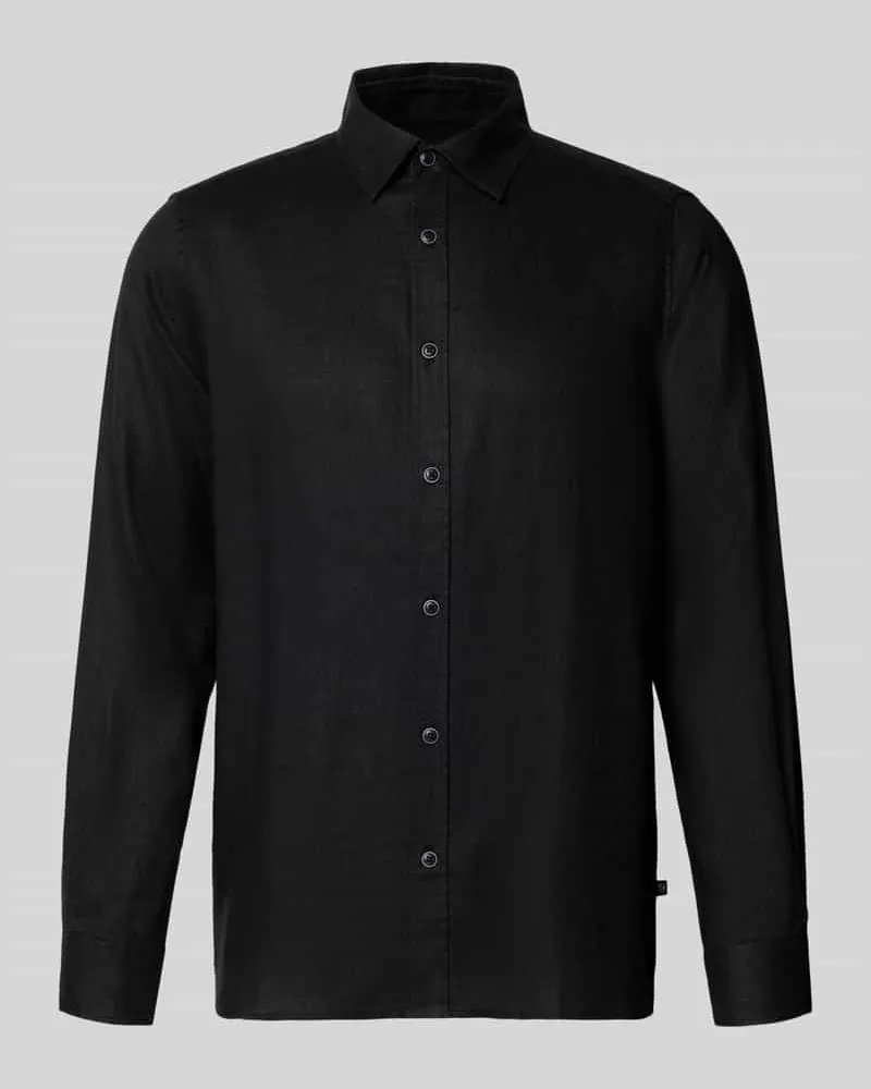 S.Oliver Regular Fit Freizeithemd aus reinem Leinen Black