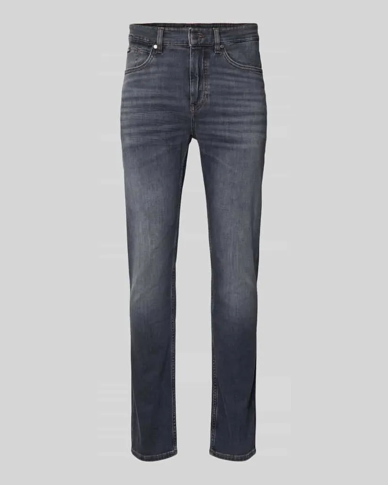 HUGO BOSS Slim Fit Jeans aus Baumwoll-Mix Modell 'DELAWARE Mittelgrau