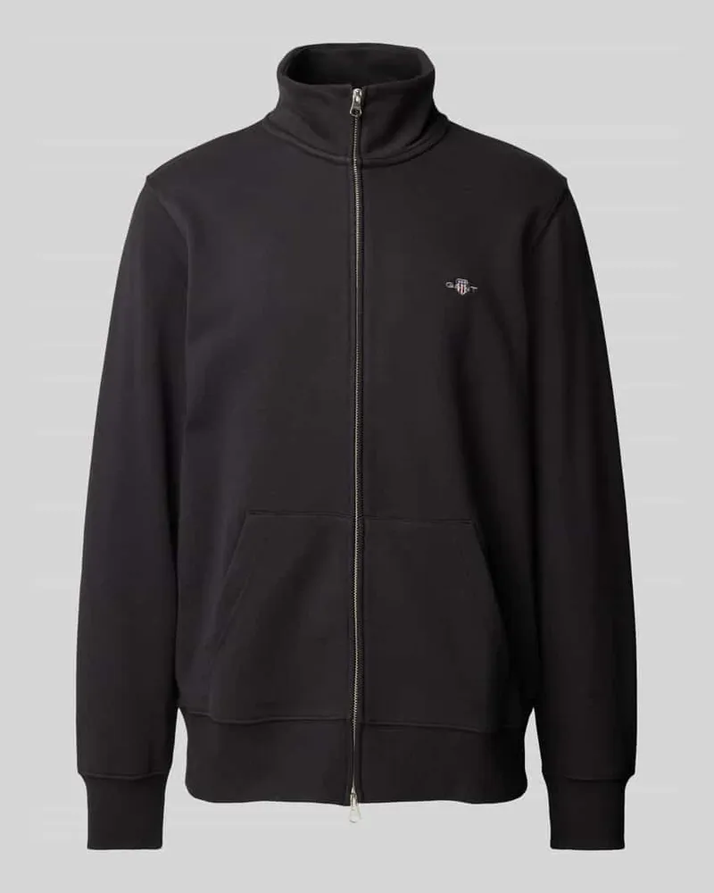 Gant Regular Fit Sweatjacke mit Label-Stitching 