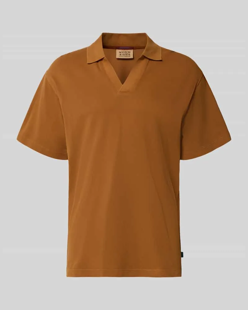 Scotch&Soda Relaxed Fit Poloshirt in Pique-Optik Camel