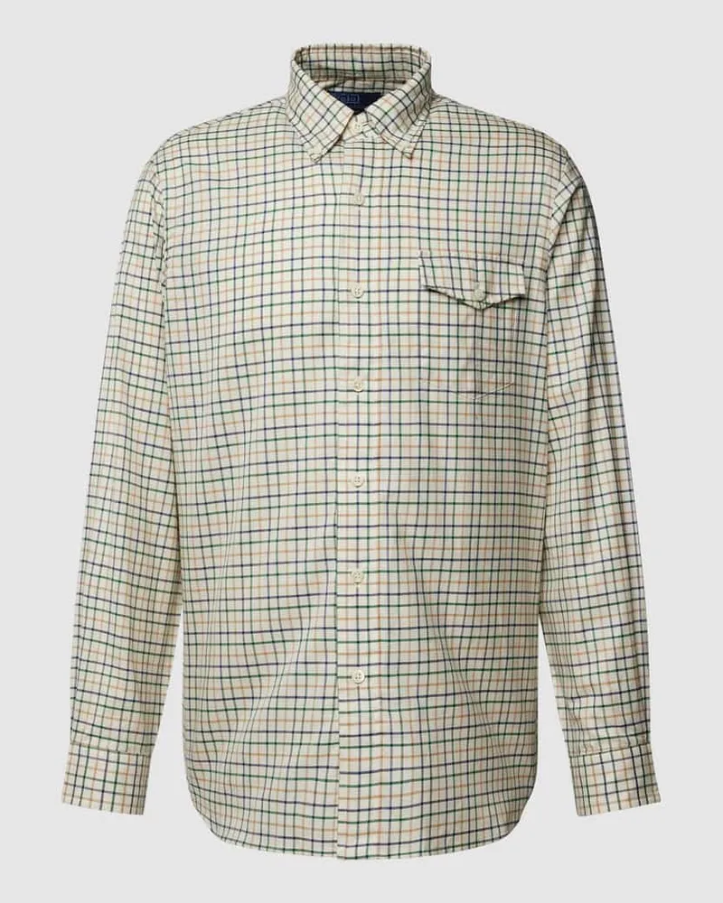 Ralph Lauren Regular Fit Freizeithemd mit Button-Down-Kragen Hellgruen