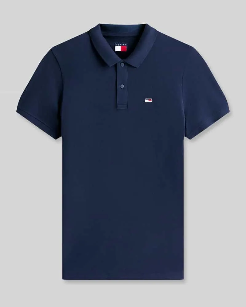 Tommy Hilfiger Regular Fit Poloshirt Modell 'TJM SLIM PLACKET POLO EXT Marine