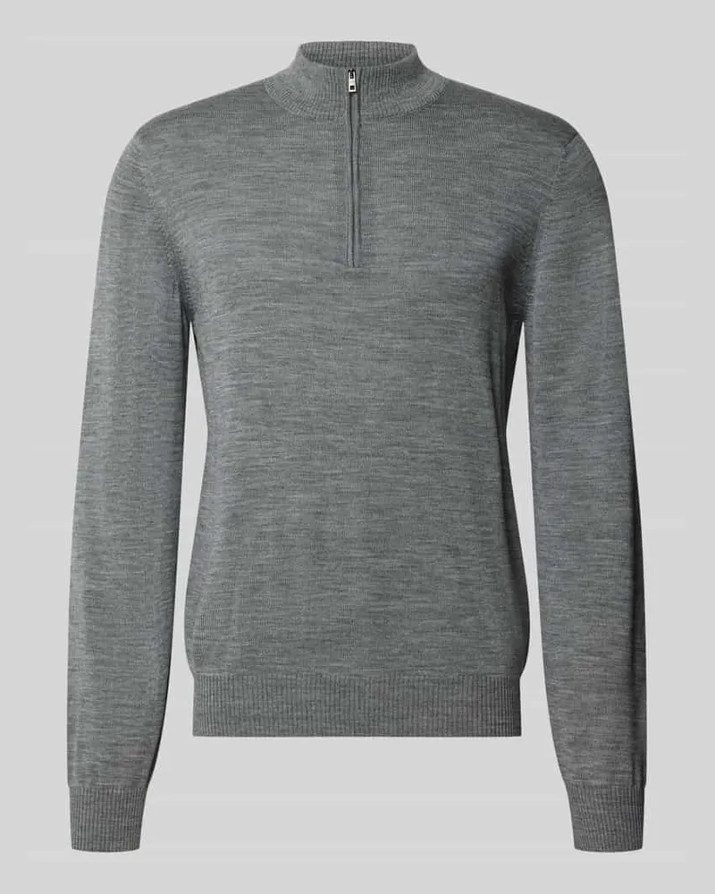 Maerz Regular Fit Sweatshirt aus reiner Schurwolle Mittelgrau
