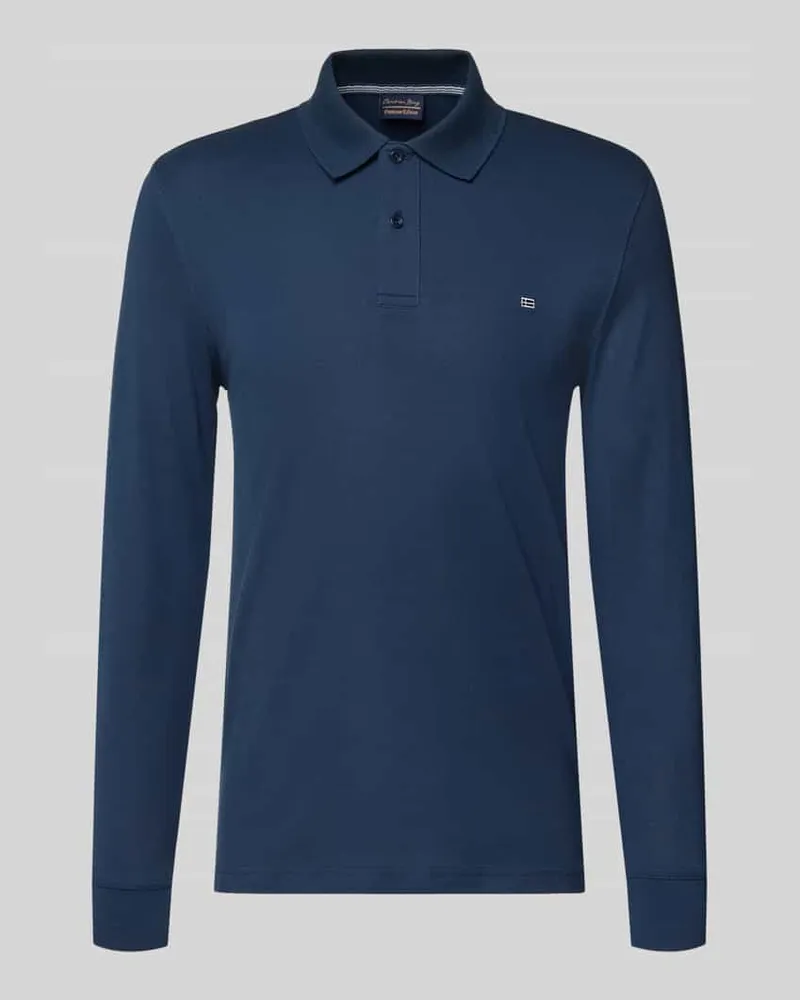 Christian Berg Poloshirt mit Label-Stitching Modell 'PAXTON Dunkelblau