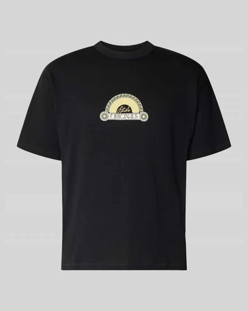 Jack & Jones T-Shirt mit Label-Print und Rundhalsausschnitt Black