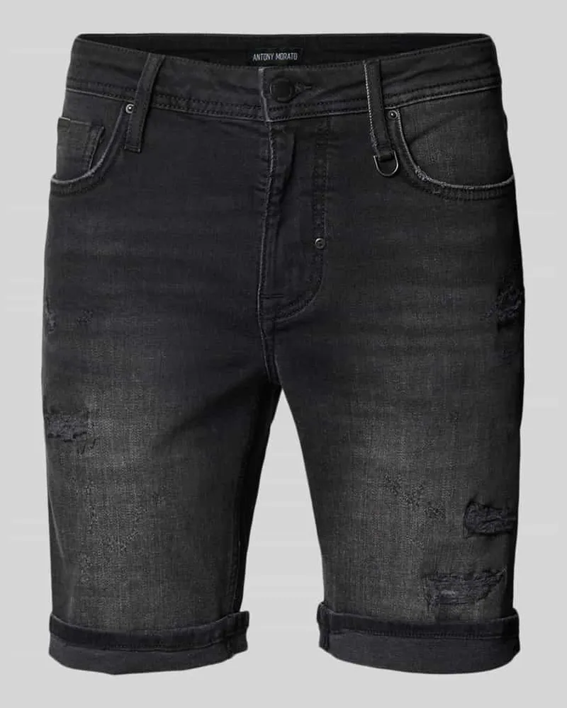 Antony Morato Skinny Fit Jeansshorts im Destroyed-Look 