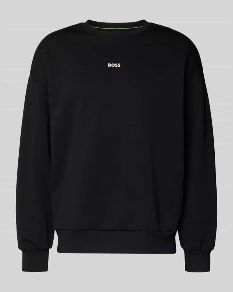HUGO BOSS Regular Fit Sweatshirt aus Baumwoll-Mix Modell 'STENSON Black