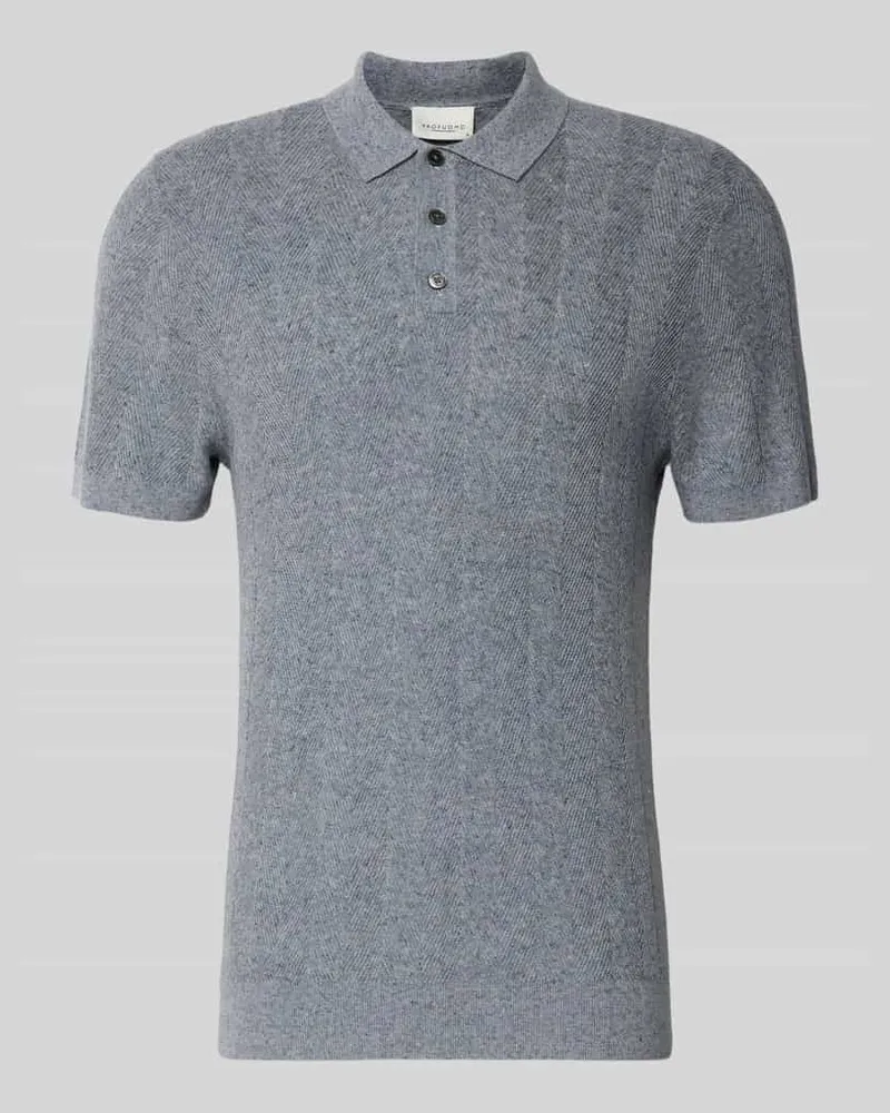 Profuomo Slim Fit Poloshirt mit Knopfleiste Hellblau
