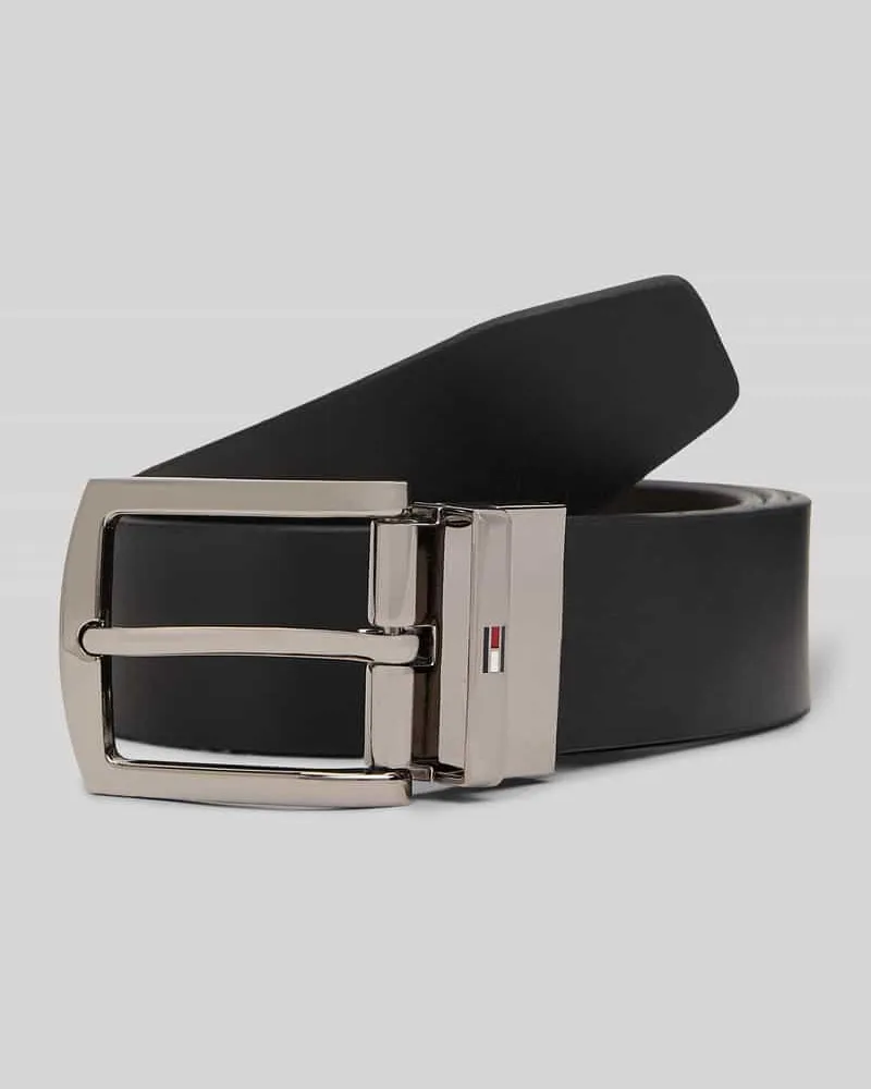 Tommy Hilfiger Gürtel aus echtem Leder mit Logo-Applikation Dunkelbraun