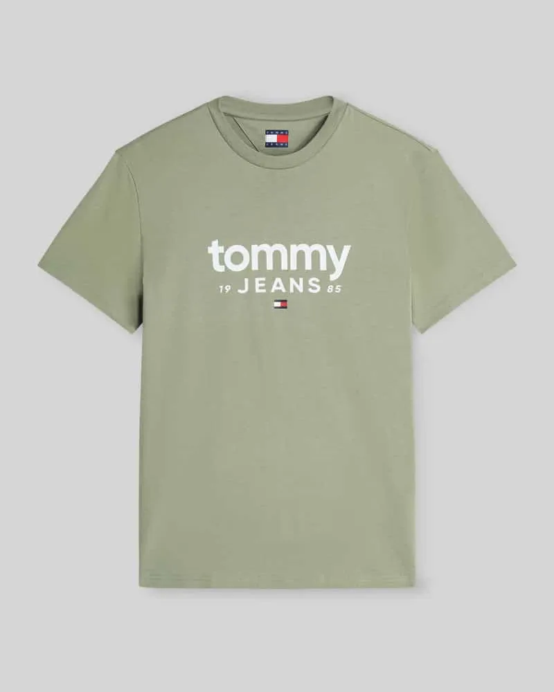 Tommy Hilfiger Relaxed Fit T-Shirt aus reiner Baumwolle mit Label-Schriftzug Schilf