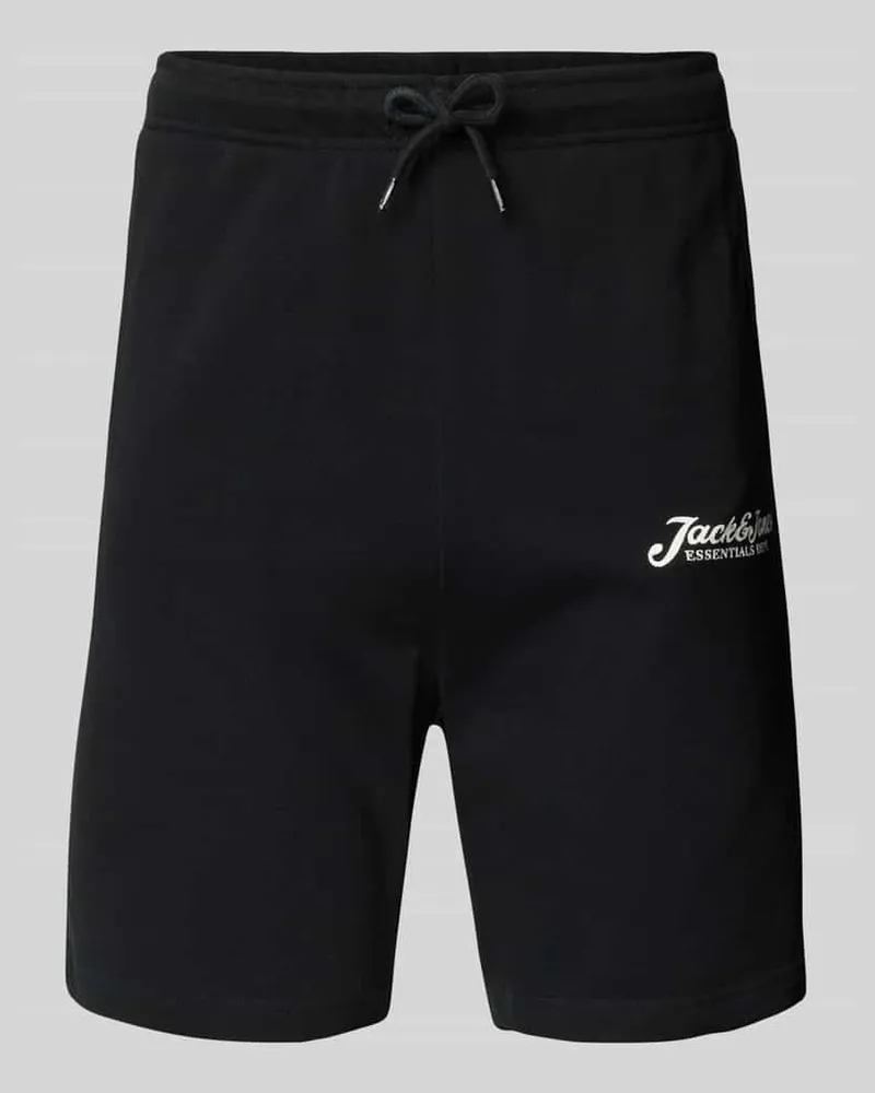 Jack & Jones Slim Fit Sweatpants mit Label-Print Modell 'GORDON Black