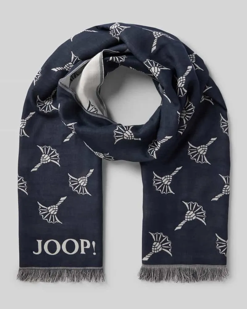 JOOP! Schal mit Label-Print Modell 'Feris Marine