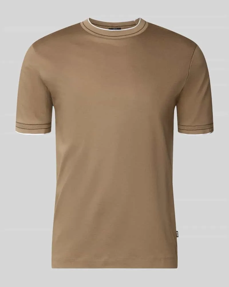 HUGO BOSS Slim Fit T-Shirt aus reiner Baumwolle Modell 'Tessler 195 Taupe