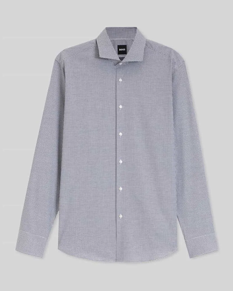 HUGO BOSS Regular Fit Businesshemd aus Baumwoll-Mix Marine