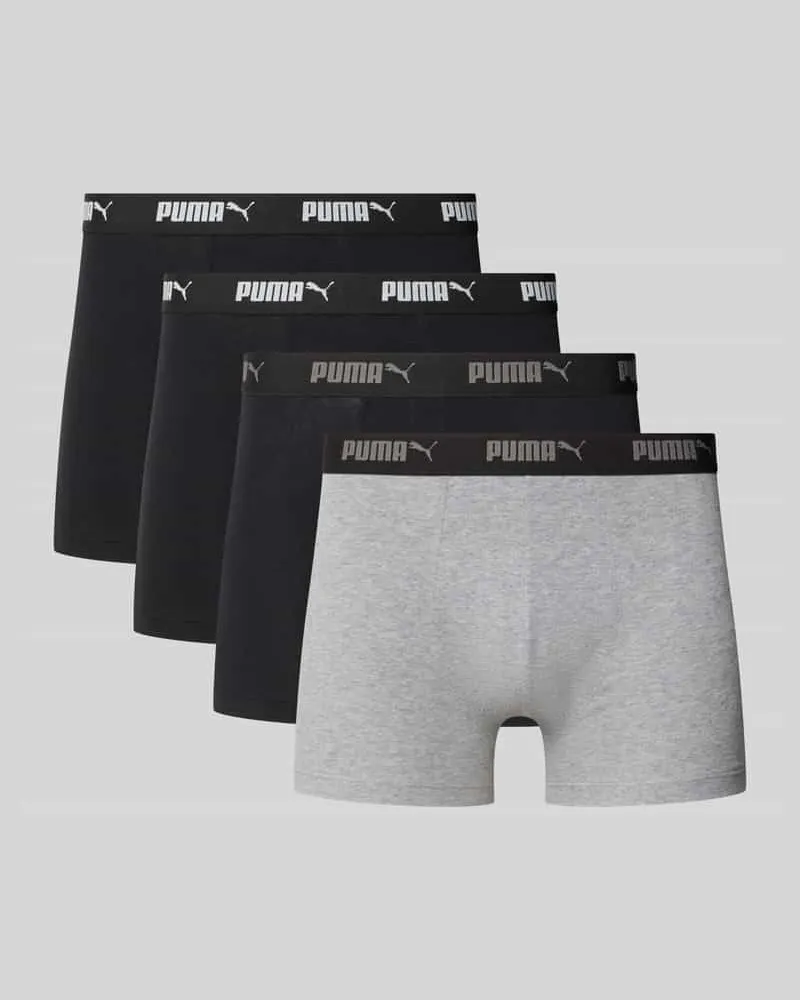 Puma Trunks im 4er-Pack mit elastischem Logo-Bund Black