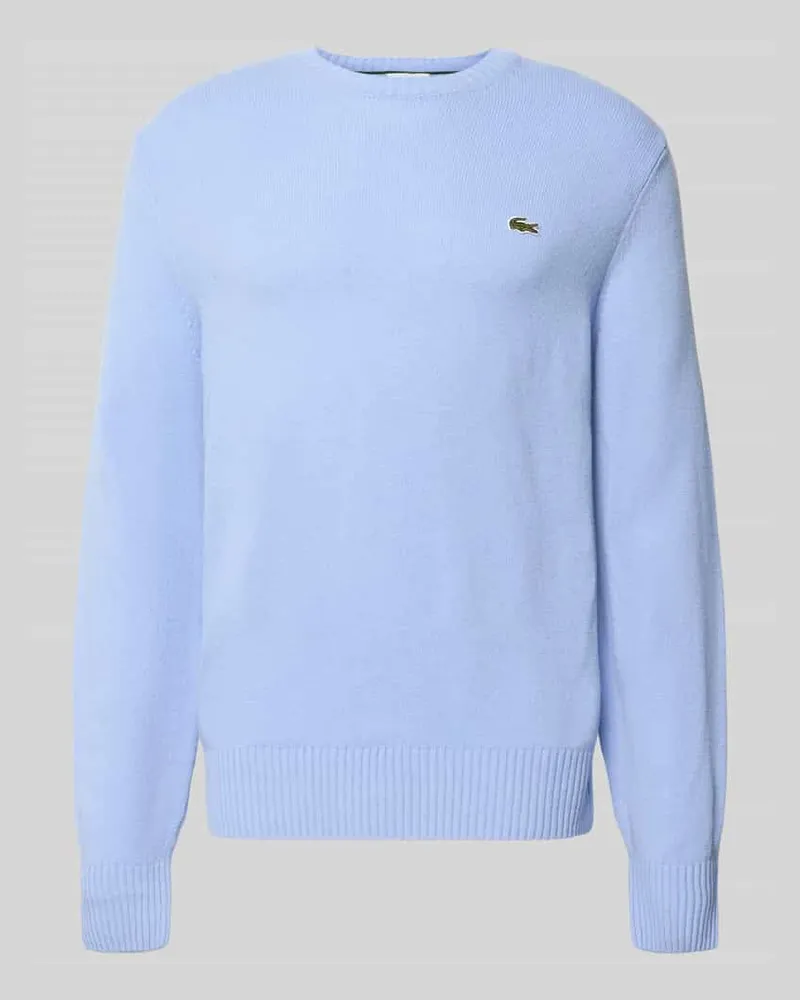 Lacoste Regular Fit Strickpullover aus reiner Wolle Hellblau