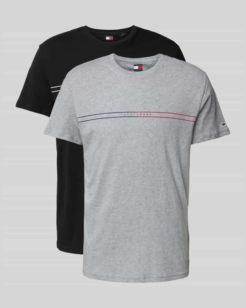 Tommy Hilfiger T-Shirt mit Label-Print Metallic
