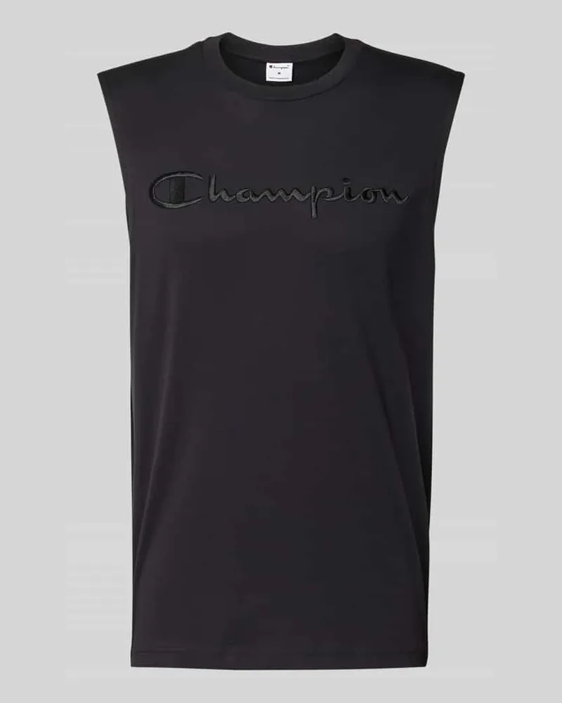 Champion Top mit Label-Stitching und Rundhalsausschnitt Black