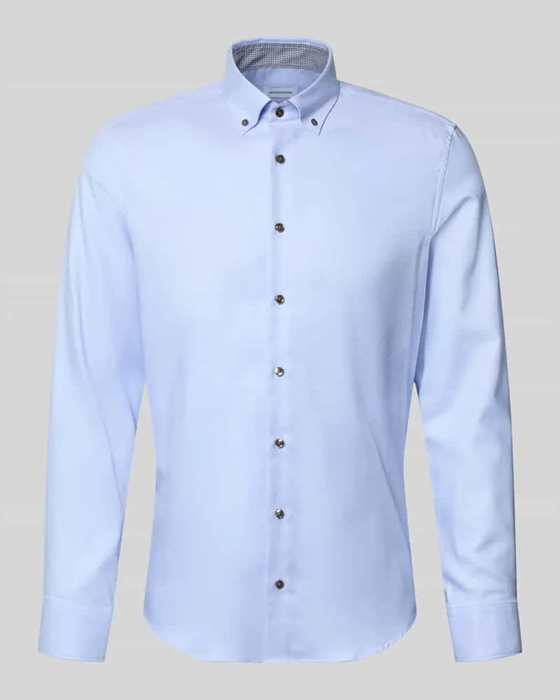 Seidensticker Slim Fit Businesshemd aus reiner Baumwolle Bleu