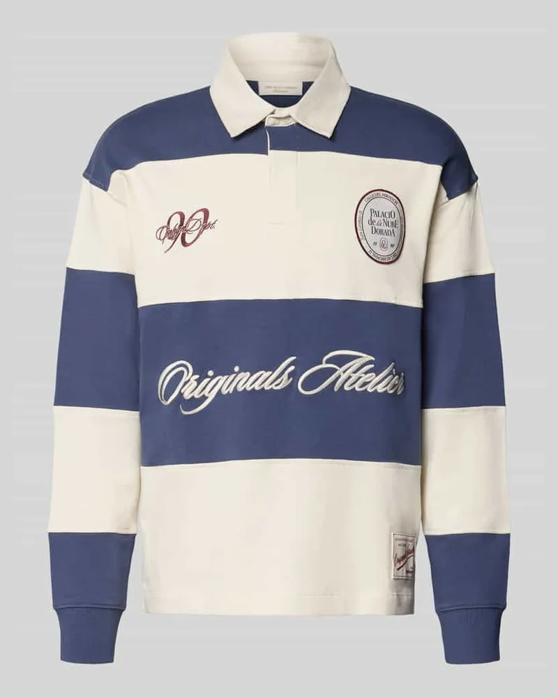 Jack & Jones Sweatshirt mit Polokragen Modell 'SALAMANCO Hellblau