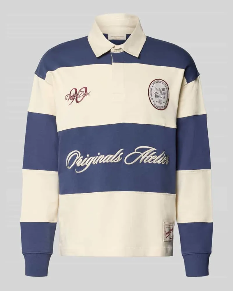 Jack & Jones Sweatshirt mit Polokragen Modell 'SALAMANCO Hellblau
