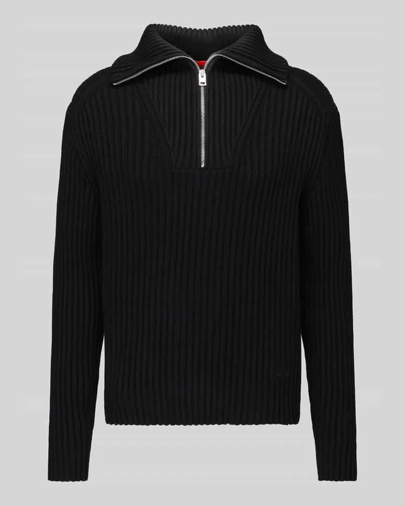 HUGO BOSS Troyer mit Reißverschluss-Detail Black