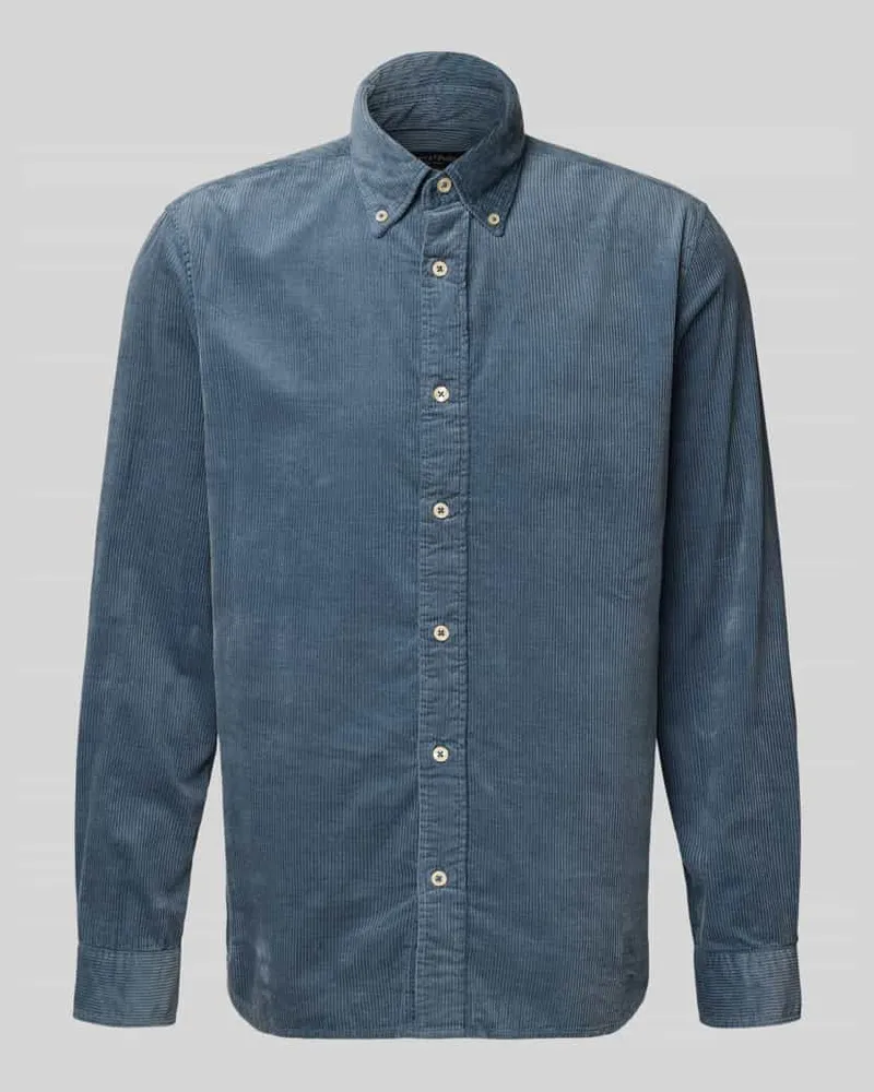 Marc O'Polo Regular Fit Freizeithemd aus reiner Baumwolle Jeansblau