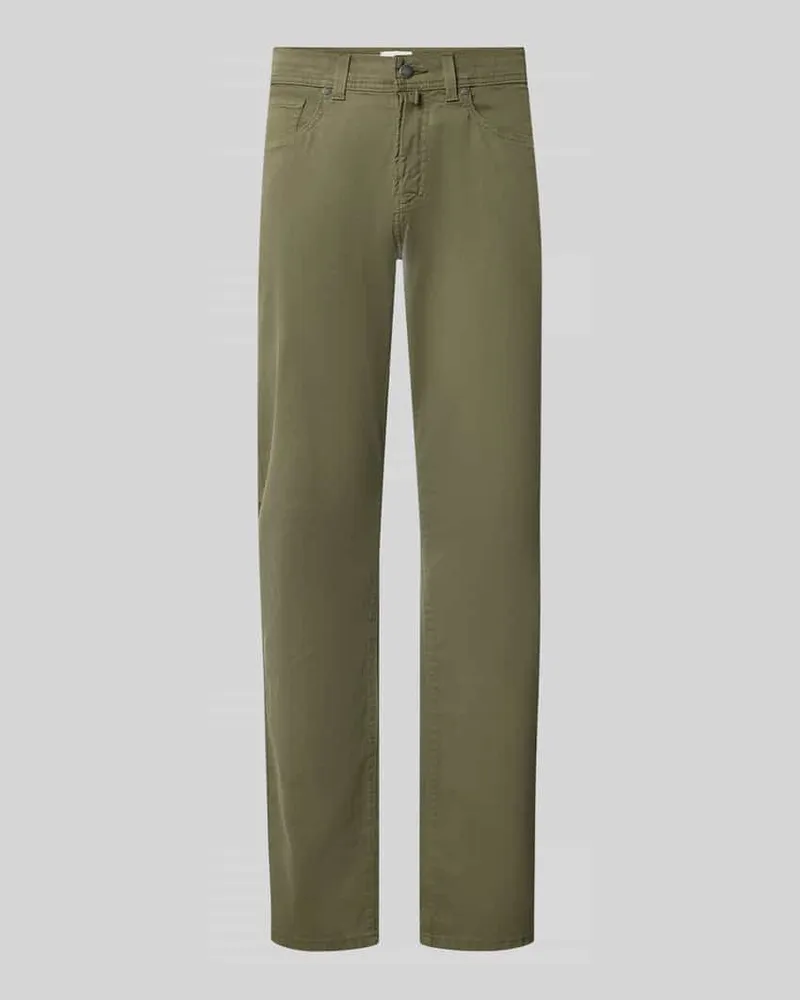 Pierre Cardin Straight Fit Jeans aus elastischem Baumwoll-Mix Modell 'Lyon Oliv