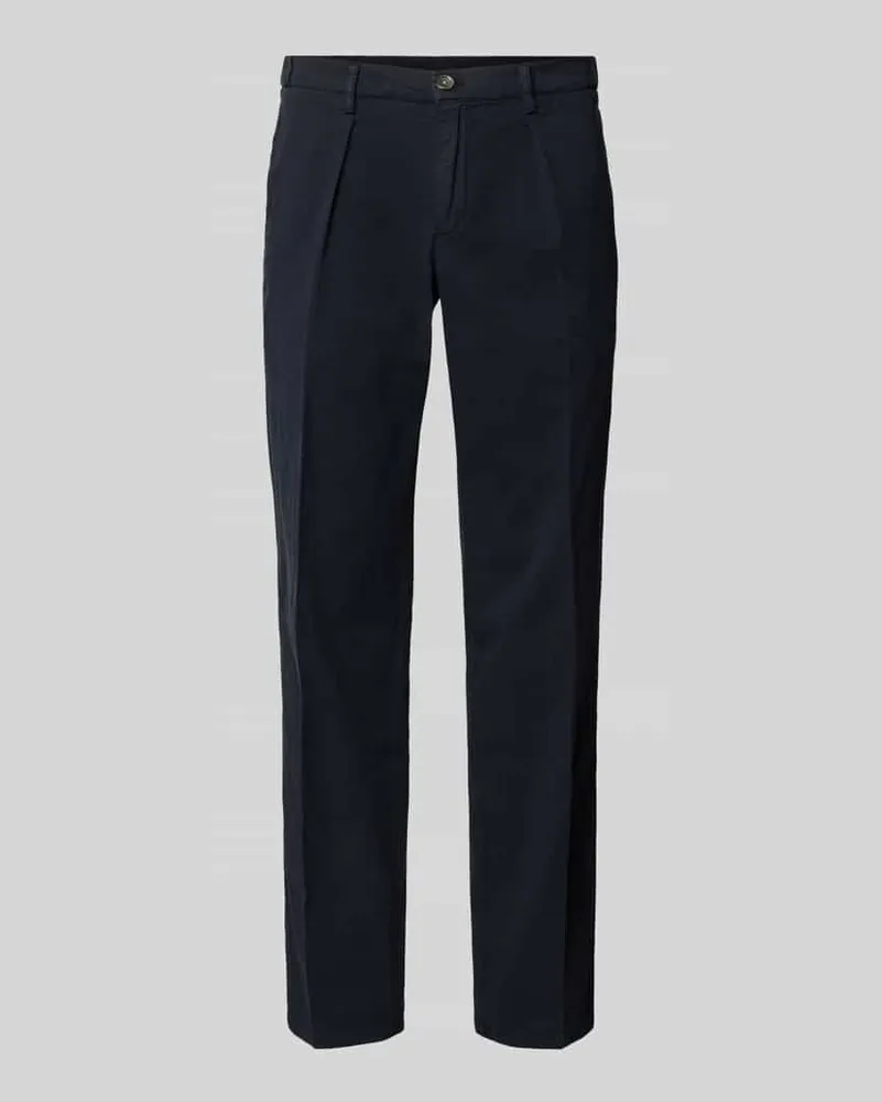 Profuomo Relaxed Fit Hose mit Bügelfalten Marine