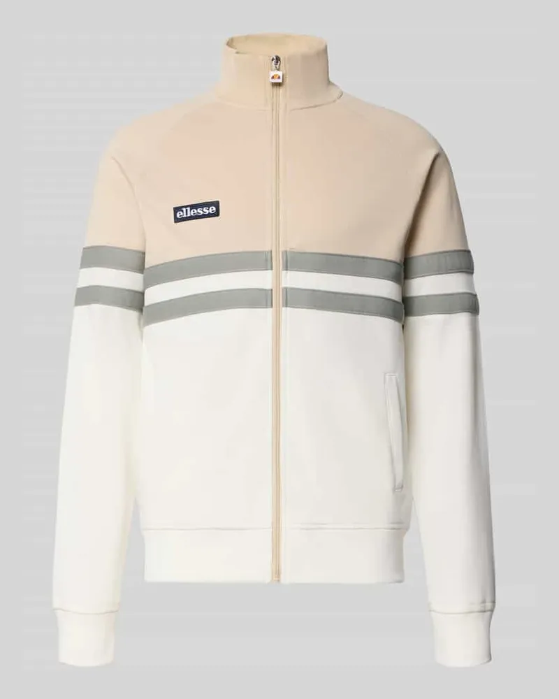 Ellesse Trainingsjacke mit Label-Patch und Stehkragen Modell 'RIMINI Offwhite