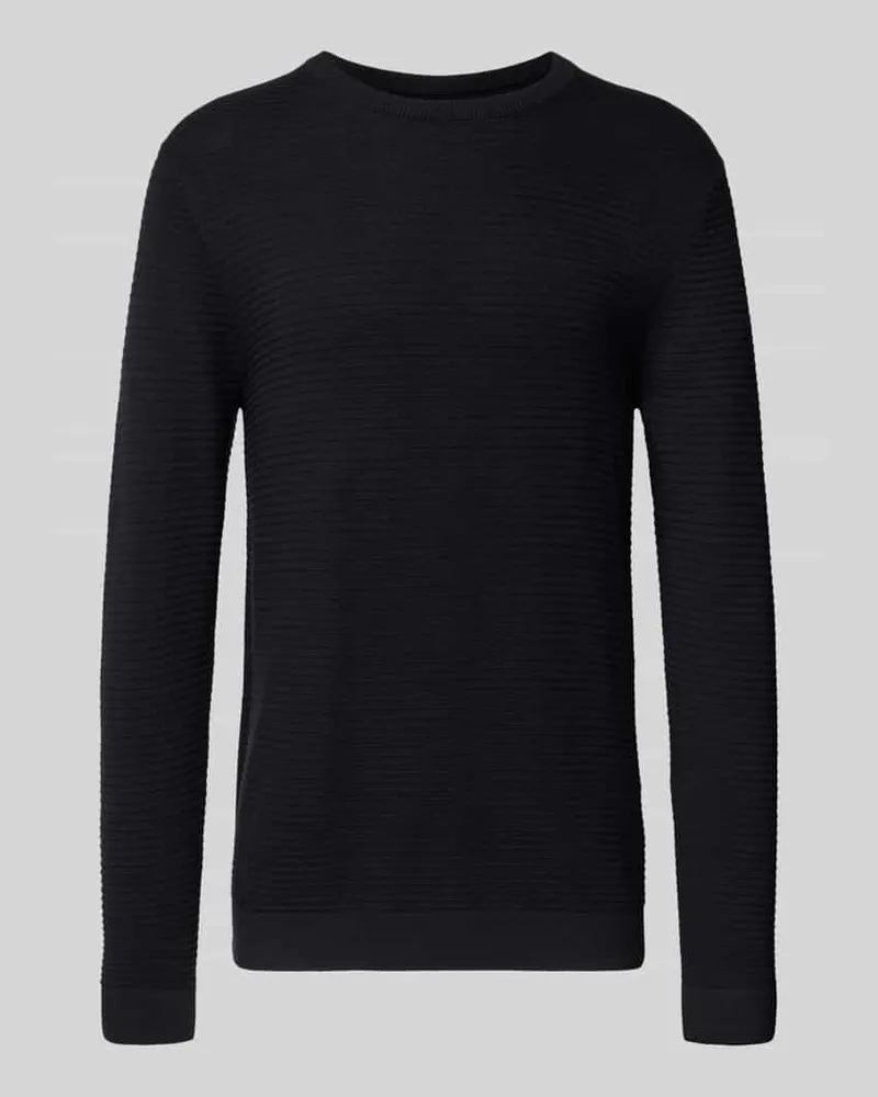 Jack & Jones Strickpullover mit Rundhalsausschnitt Modell 'OTTO Black