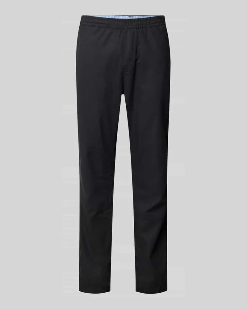 Tom Tailor Gerade Hose aus Leinen-Baumwoll-Mix Black