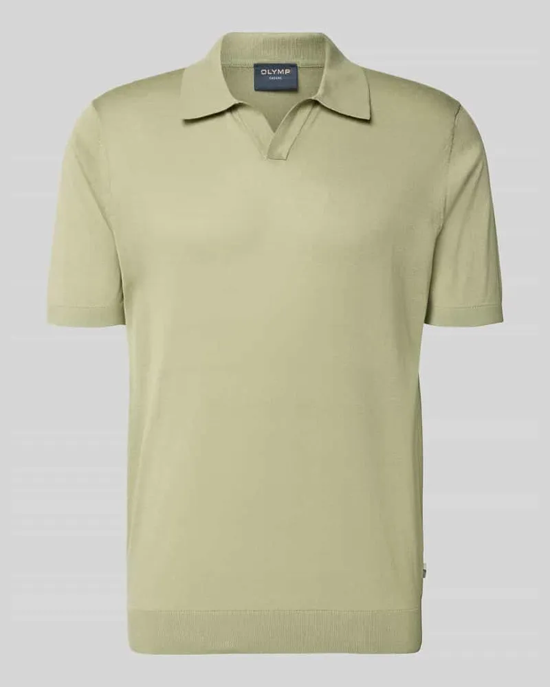 Olymp Slim Fit Poloshirt aus Lyocell-Baumwoll-Mix Schilf