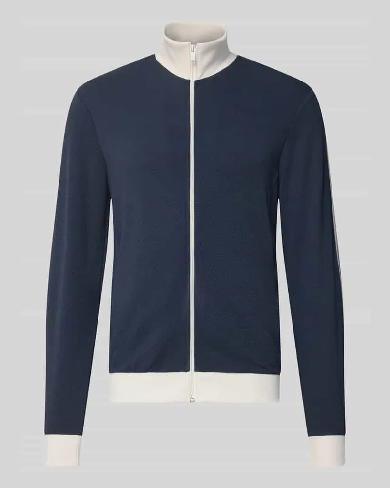 McNeal Slim Fit Sweatjacke mit Strukturmuster Dunkelblau
