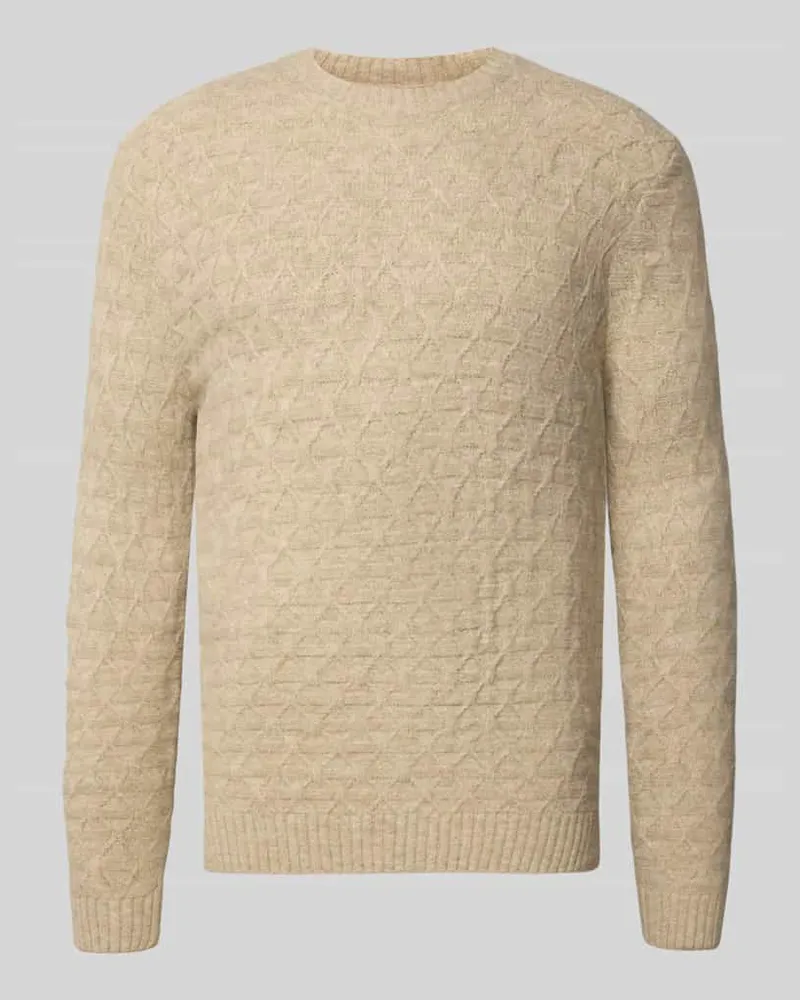 Jack & Jones Strickpullover mit gerippten Abschlüssen Modell 'BLASIMON Beige