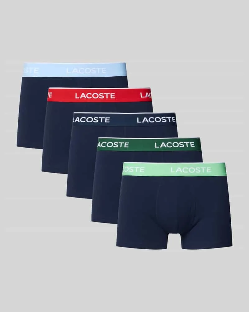 Lacoste Slim Fit Trunks aus Baumwoll-Mix im 5er-Pack Marine