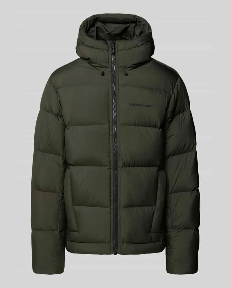 Peak Performance Daunenjacke mit Label-Stitching Oliv