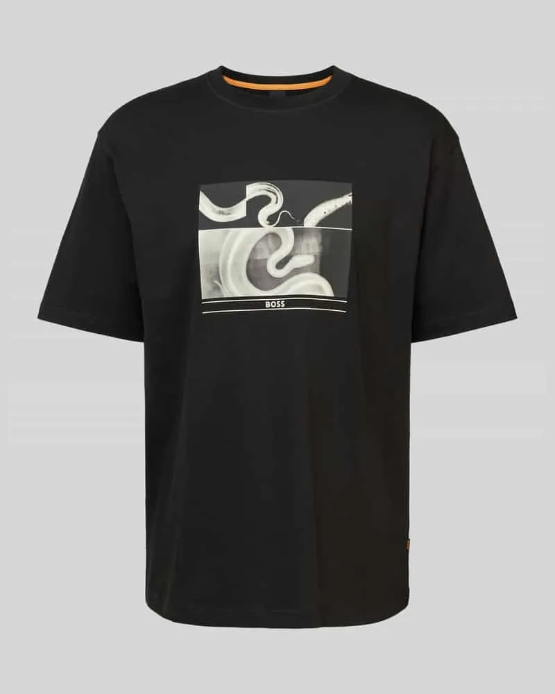 HUGO BOSS T-Shirt mit Label-Print Modell 'Barragan 