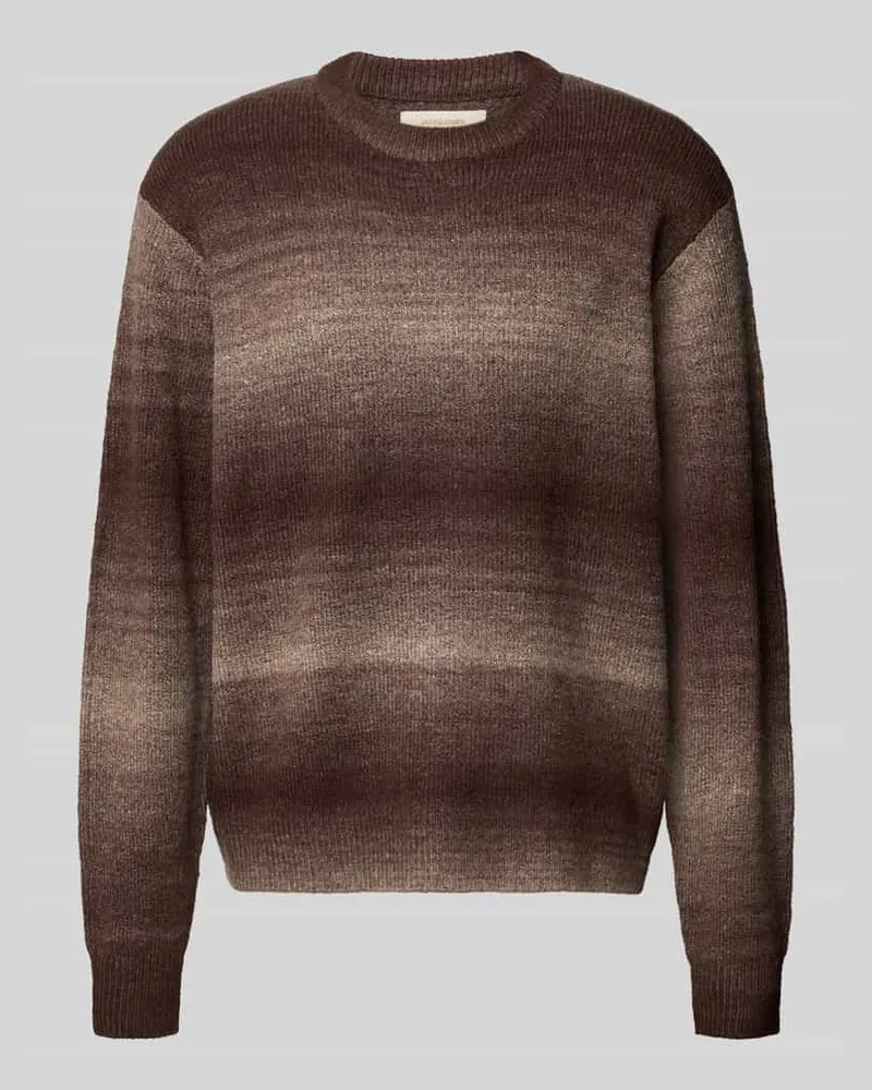 Jack & Jones Strickpullover mit Rundhalsausschnitt Modell 'JORMEADOWS Mittelbraun