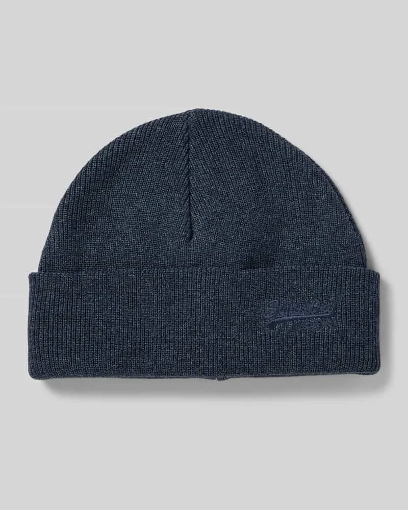 Superdry. Beanie mit breitem Umschlag und Logo-Stitching 